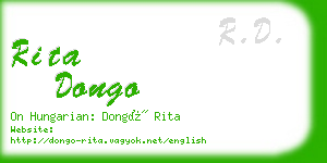 rita dongo business card